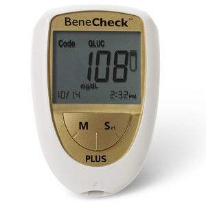 BeneCheck PLUS (BK6-12M) meter with a gold front panel